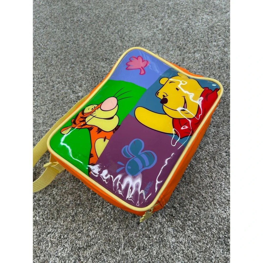 Vintage Disney Winnie the Pooh Thermos Lunch Bag Orange Tigger Eeyore Piglet